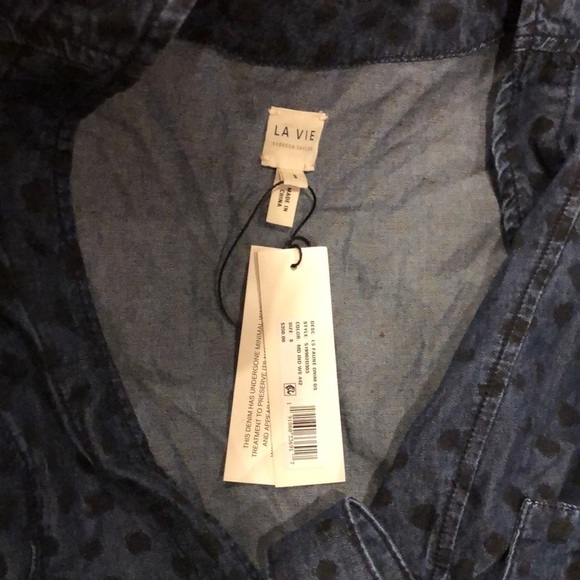 ⭐️NEW Rebecca Taylor LA VIE LE Faune Denim Wrap Dress Size Small Cotton - Picture 6 of 11